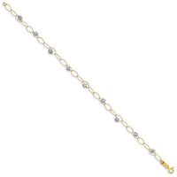 14k Two-tone Puff Stars Bracelet-FB1322-7.25
