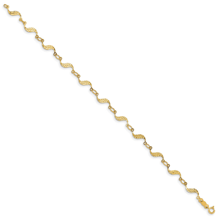 14k Diamond-cut Bracelet-FB1324-7.5