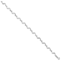 14k White Gold Diamond-cut Bracelet-FB1324W-7.5