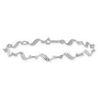 14k White Gold Diamond-cut Bracelet-FB1324W-7.5