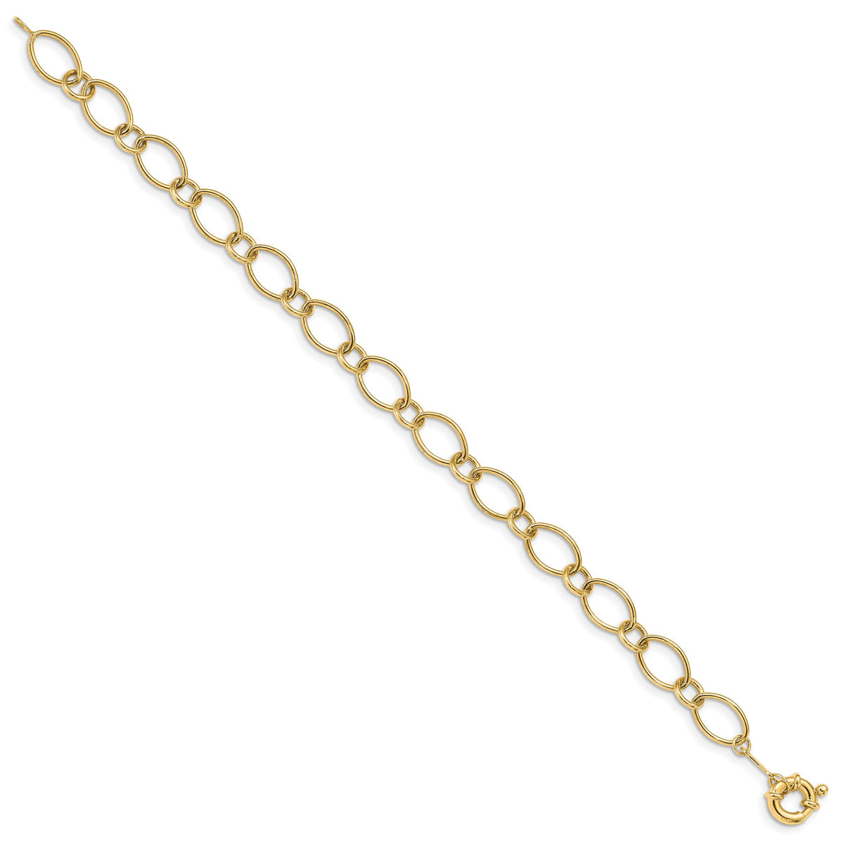 14k Oval & Circles Design Bracelet-FB1326-7.25