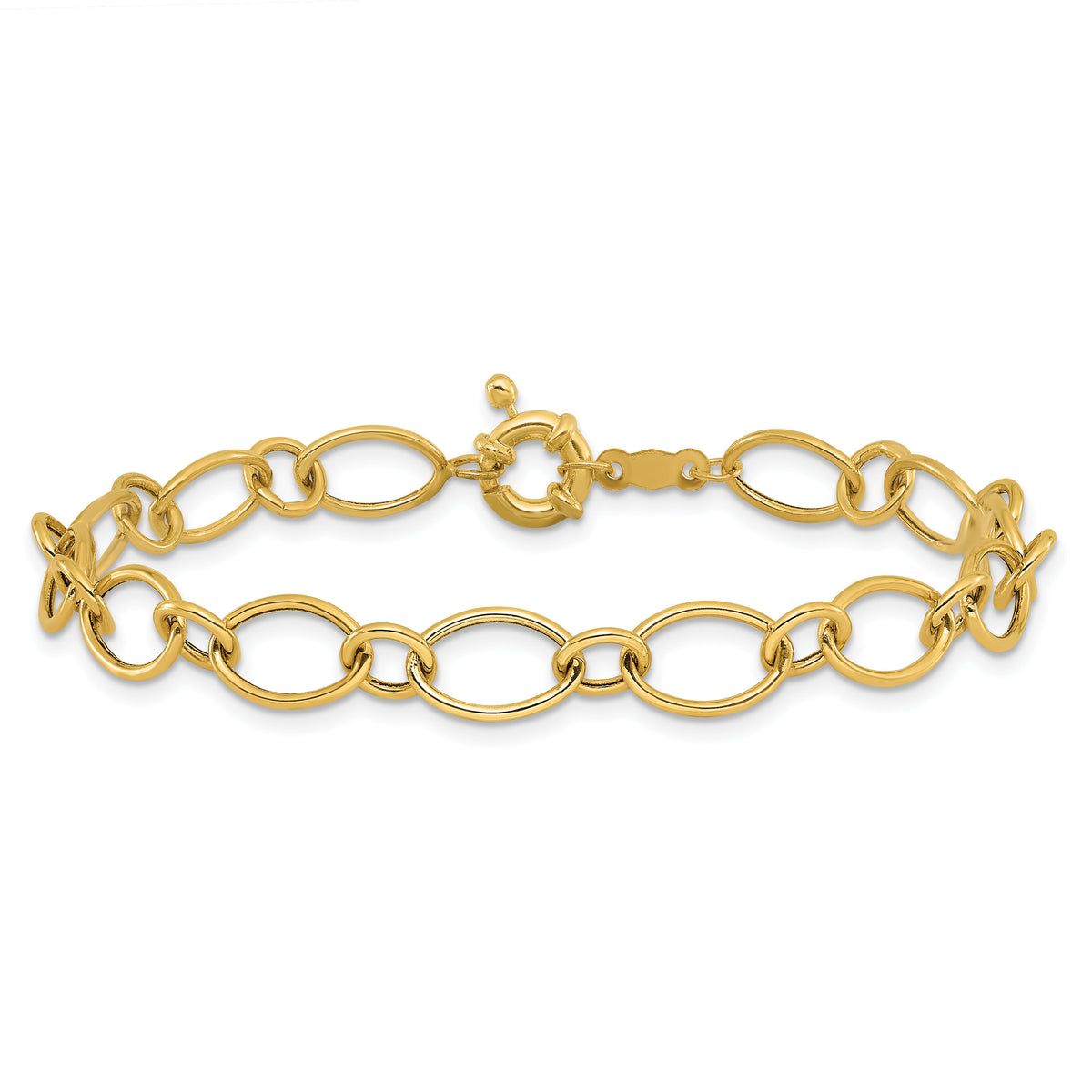 14k Oval & Circles Design Bracelet-FB1326-7.25