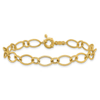 14k Oval & Circles Design Bracelet-FB1326-7.25