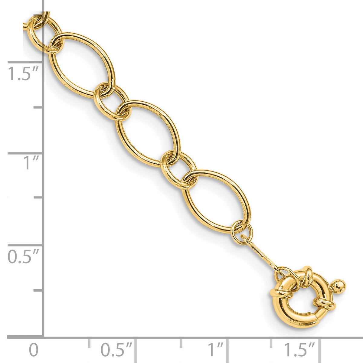 14k Oval & Circles Design Bracelet-FB1326-7.25
