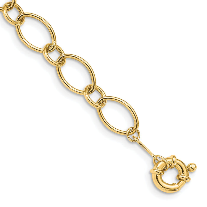 14k Oval & Circles Design Bracelet-FB1326-7.25