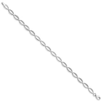 14k White Gold Polished Oval Link Bracelet-FB1333-7.25