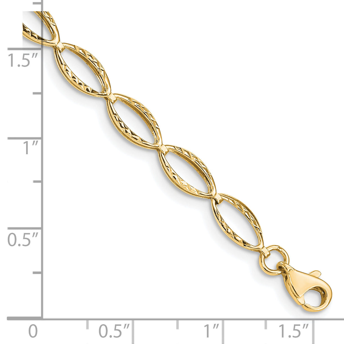 14k Polished Oval Link Bracelet-FB1333Y-7.25
