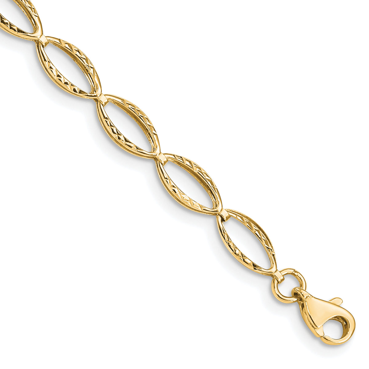14k Polished Oval Link Bracelet-FB1333Y-7.25