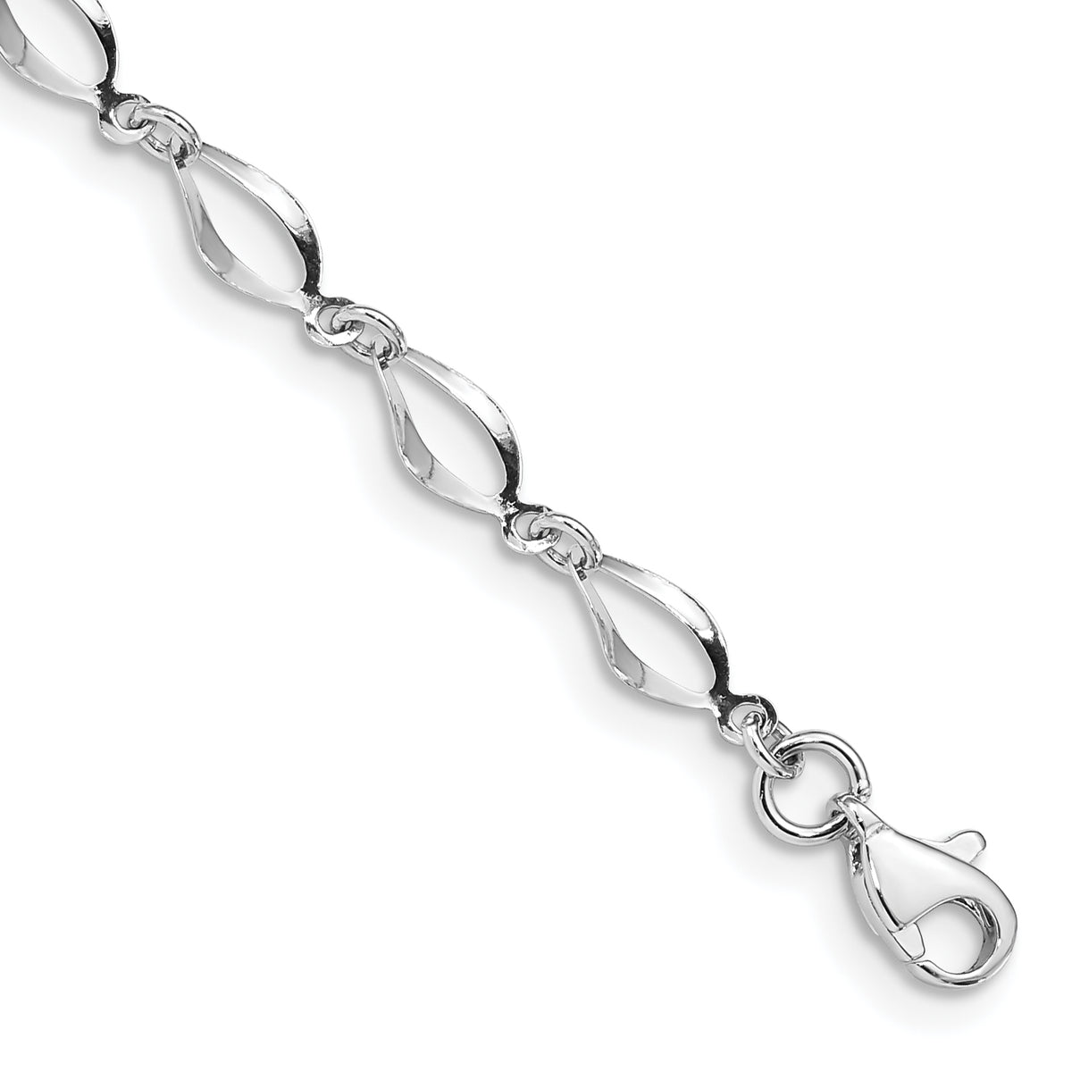 14k White Gold Polished Fancy Link Bracelet-FB1340-7.25