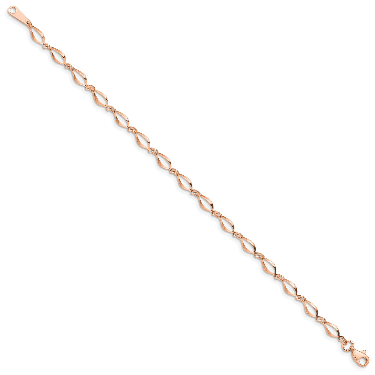 14k Rose Gold Polished Fancy Link Bracelet-FB1340R-7.25