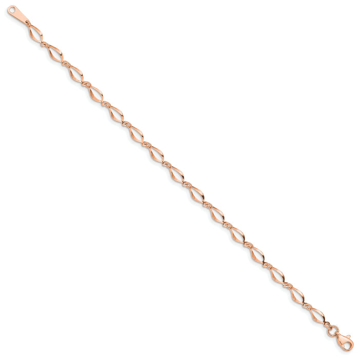 14k Rose Gold Polished Fancy Link Bracelet-FB1340R-7.25