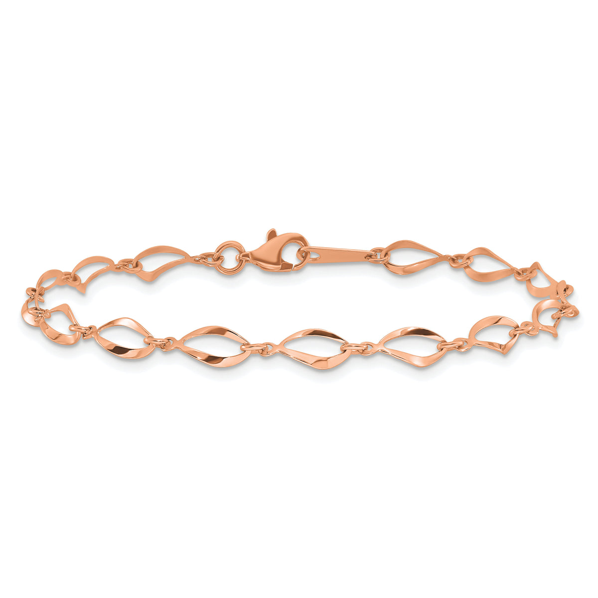 14k Rose Gold Polished Fancy Link Bracelet-FB1340R-7.25