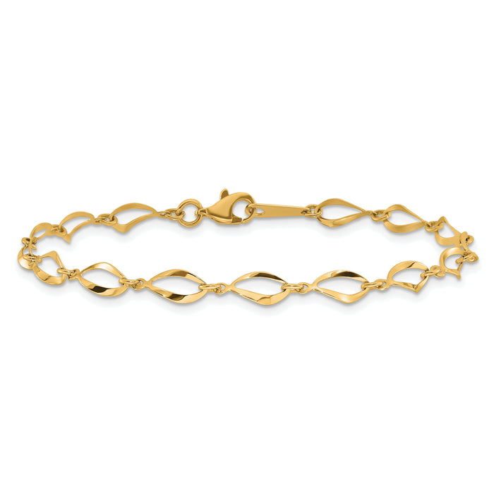 14k Polished Fancy Link Bracelet-FB1340Y-7.25