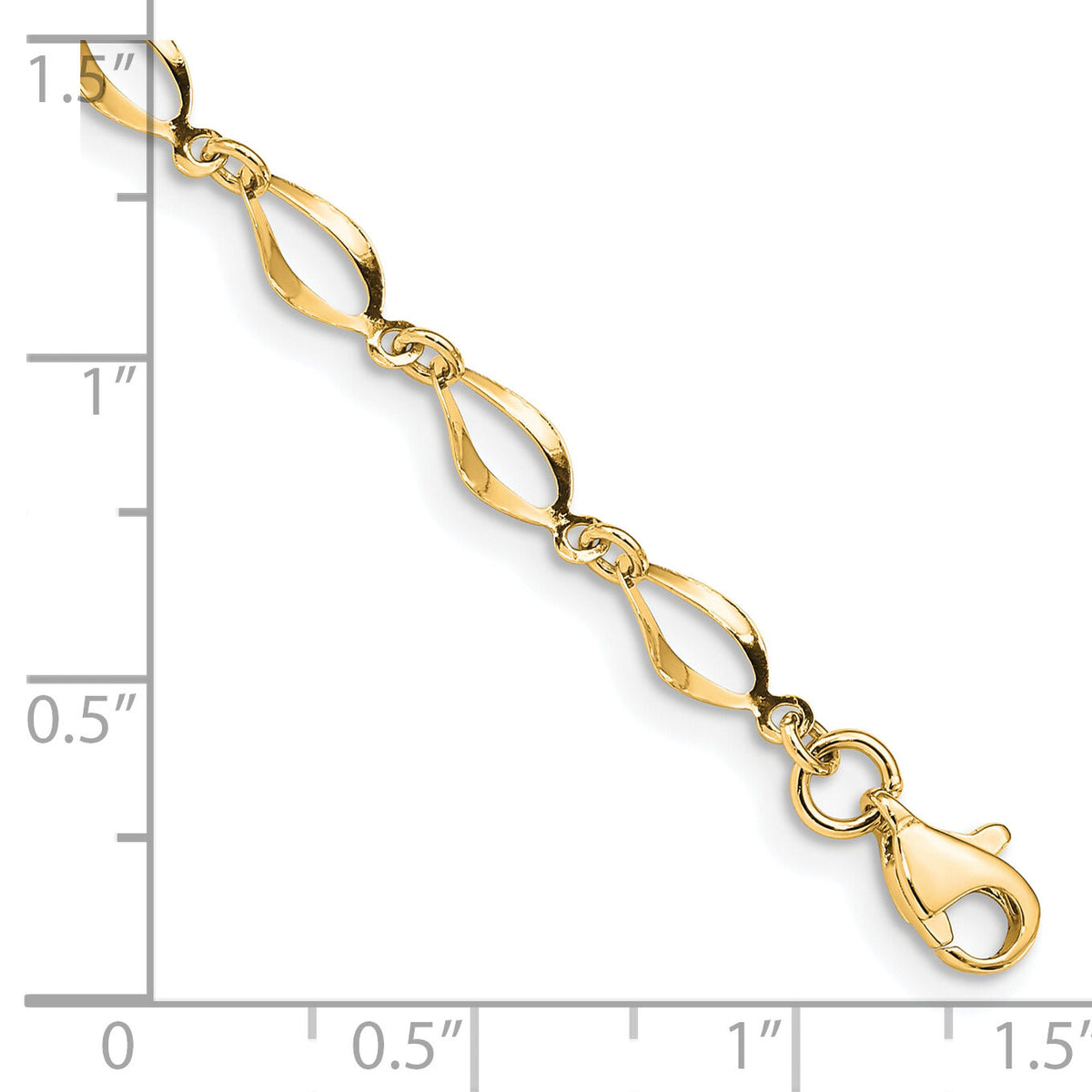 14k Polished Fancy Link Bracelet-FB1340Y-7.25