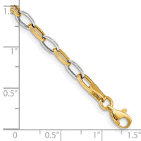 14k Two-tone Polished Open Link Bracelet-FB1390-7.25