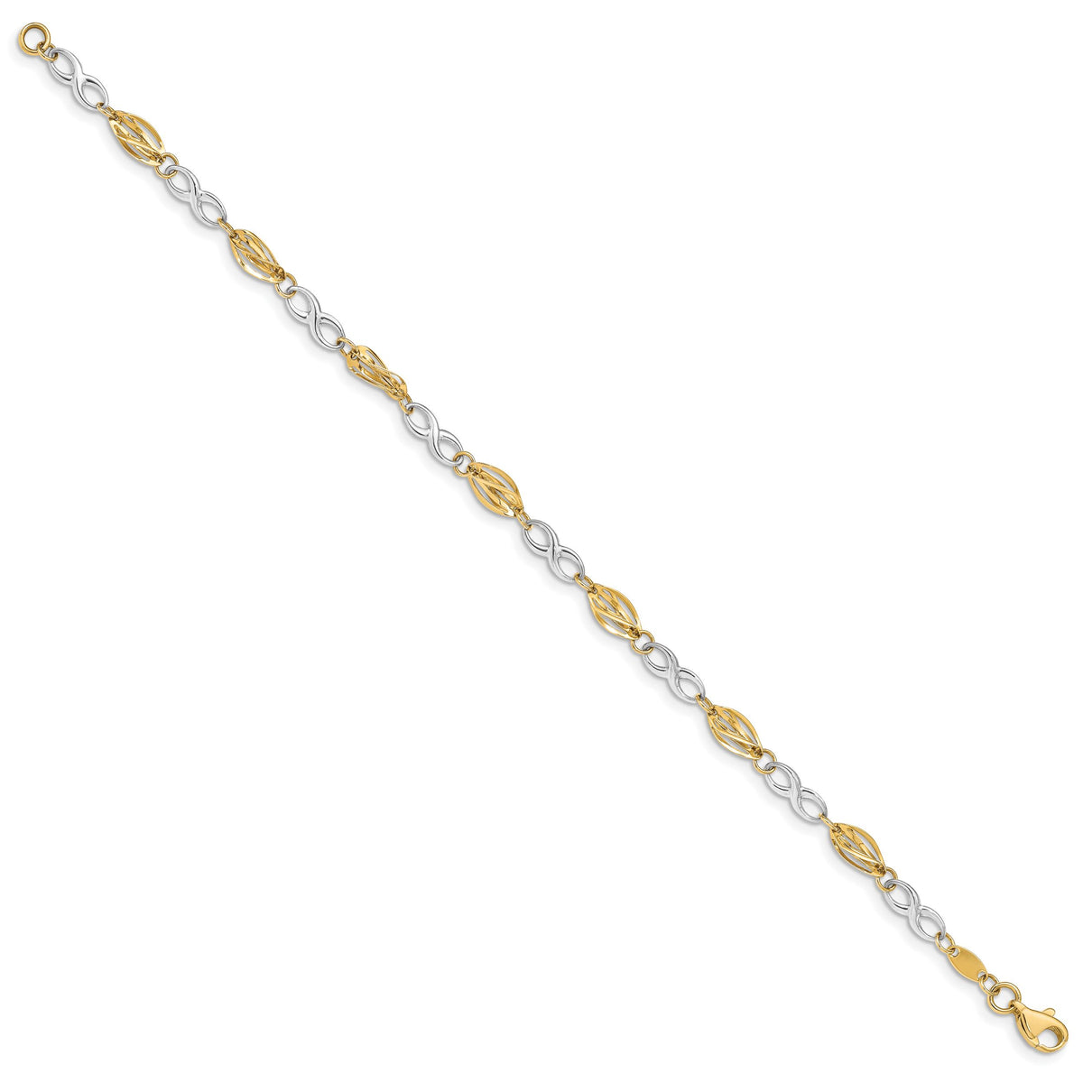 14K Two-Tone Polished Infinity Symbol 7.5in Bracelet-FB1417-7.5