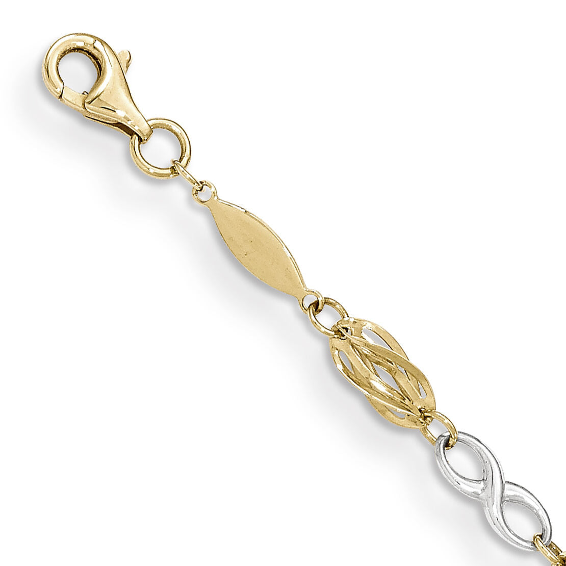 14K Two-Tone Polished Infinity Symbol 7.5in Bracelet-FB1417-7.5