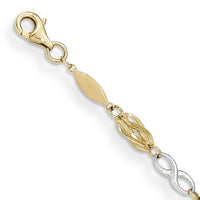 14K Two-Tone Polished Infinity Symbol 7.5in Bracelet-FB1417-7.5