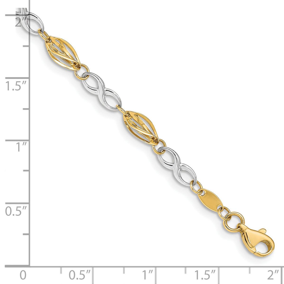 14K Two-Tone Polished Infinity Symbol 7.5in Bracelet-FB1417-7.5