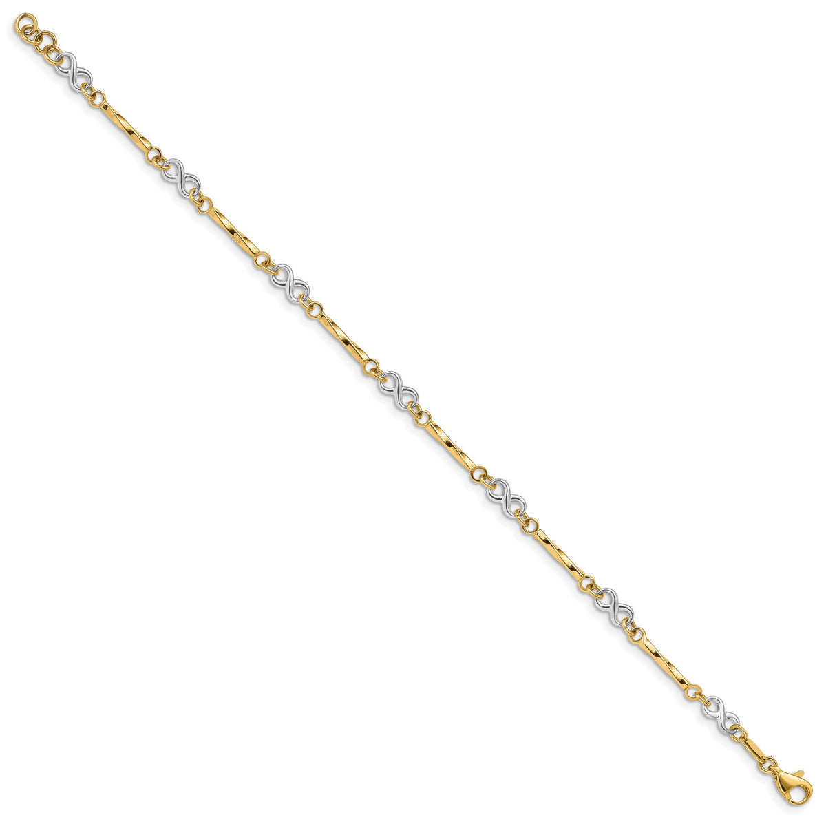 14K Two-tone Fancy Link Bracelet-FB1437-7.5