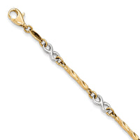 14K Two-tone Fancy Link Bracelet-FB1437-7.5