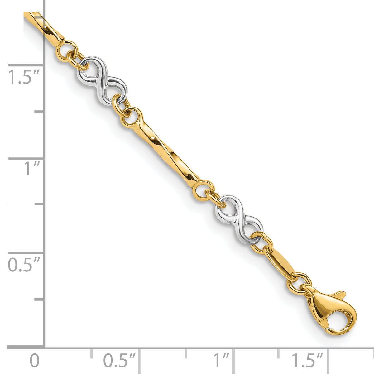 14K Two-tone Fancy Link Bracelet-FB1437-7.5