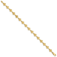 14K Gold Polished and Textured Turtle Bracelet-FB1444-7