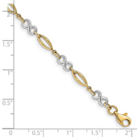 14k Two-tone Polished Infinity Bracelet-FB1486-7.5