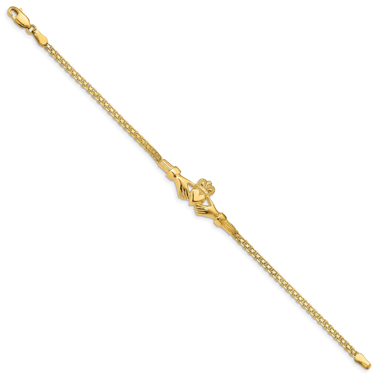 14K Polished Claddagh Bracelet-FB1513-7