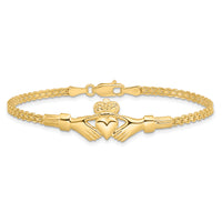 14K Polished Claddagh Bracelet-FB1513-7