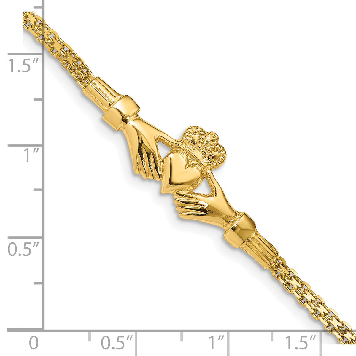14K Polished Claddagh Bracelet-FB1513-7