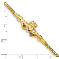 14K Polished Claddagh Bracelet-FB1513-7