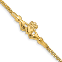 14K Polished Claddagh Bracelet-FB1513-7