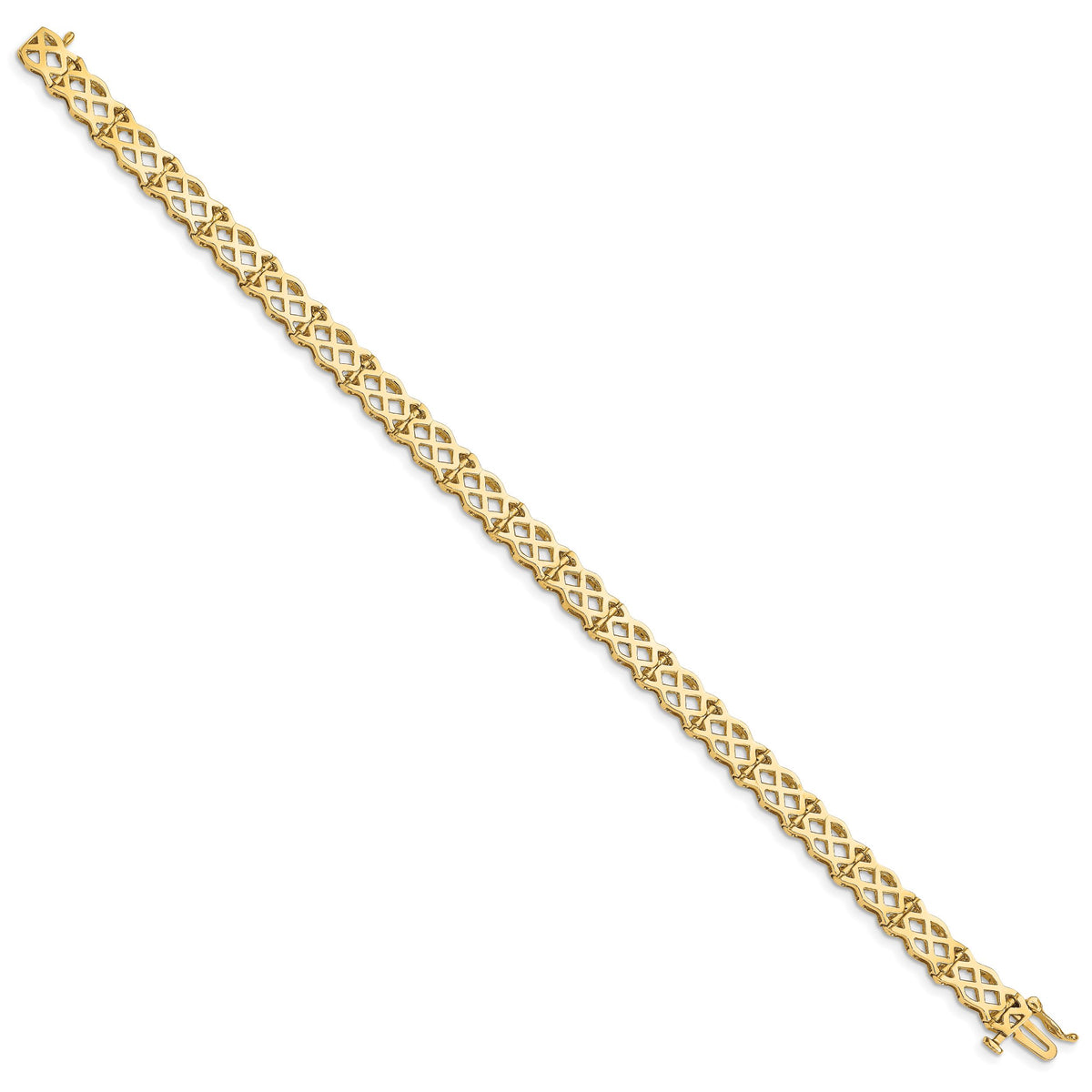 14K Polished Criss Cross Bracelet-FB1516-7.5