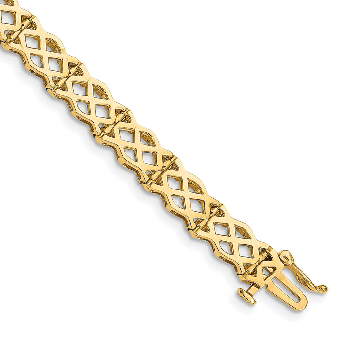 14K Polished Criss Cross Bracelet-FB1516-7.5