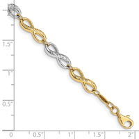 14K Two-tone Infinity Symbol Bracelet-FB1521-7.5