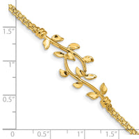 14K Polished Leaf Bracelet-FB1523-7