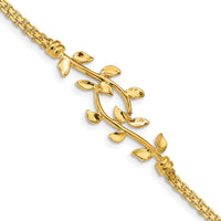 14K Polished Leaf Bracelet-FB1523-7
