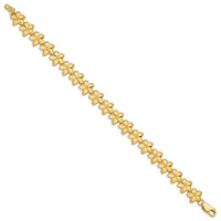 14K Brushed & D/C Plumeria Bracelet-FB1527-7.25