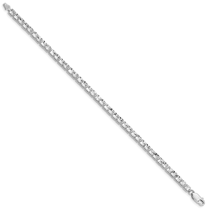 14K White Gold Diamond-Cut Bracelet-FB1536-7.25