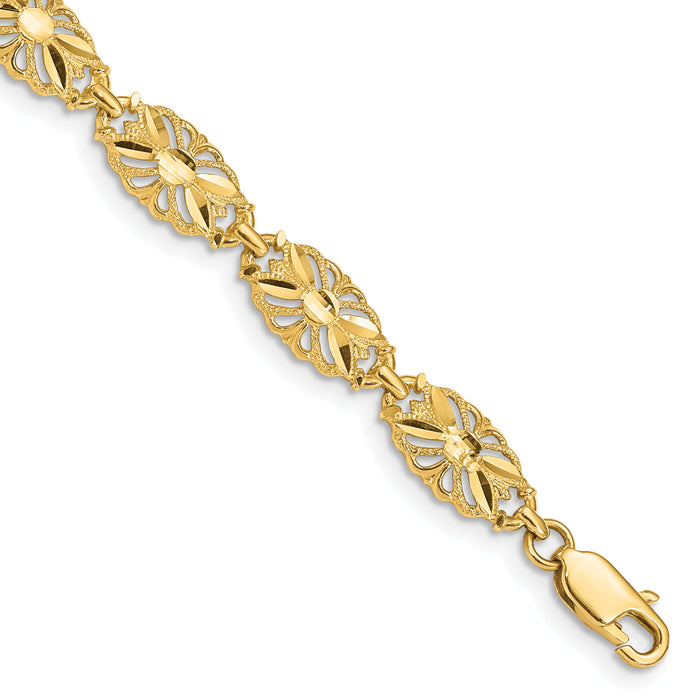 14K Diamond-Cut Bracelet-FB1537-7