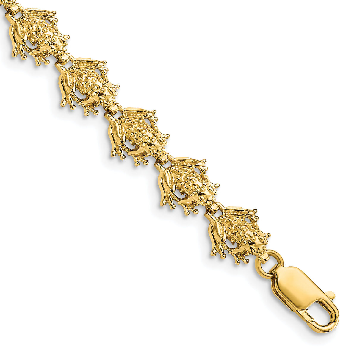 14k Frog Bracelet-FB1554-7.25