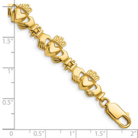 14k Polished Claddagh Link Bracelet-FB1557-7