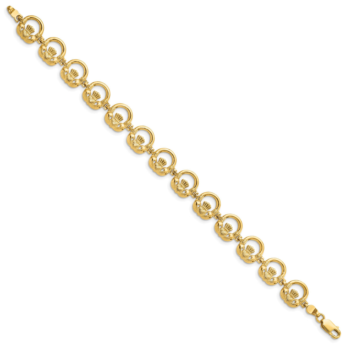 14K Claddagh Circle Horizontal Bracelet-FB1559-7.25