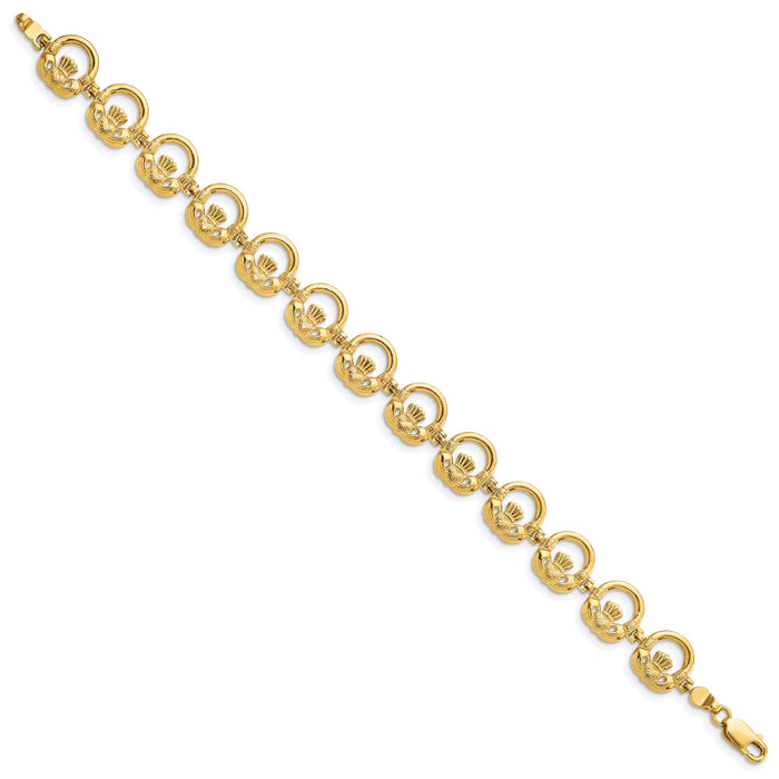 14K Claddagh Circle Horizontal Bracelet-FB1559-7.25