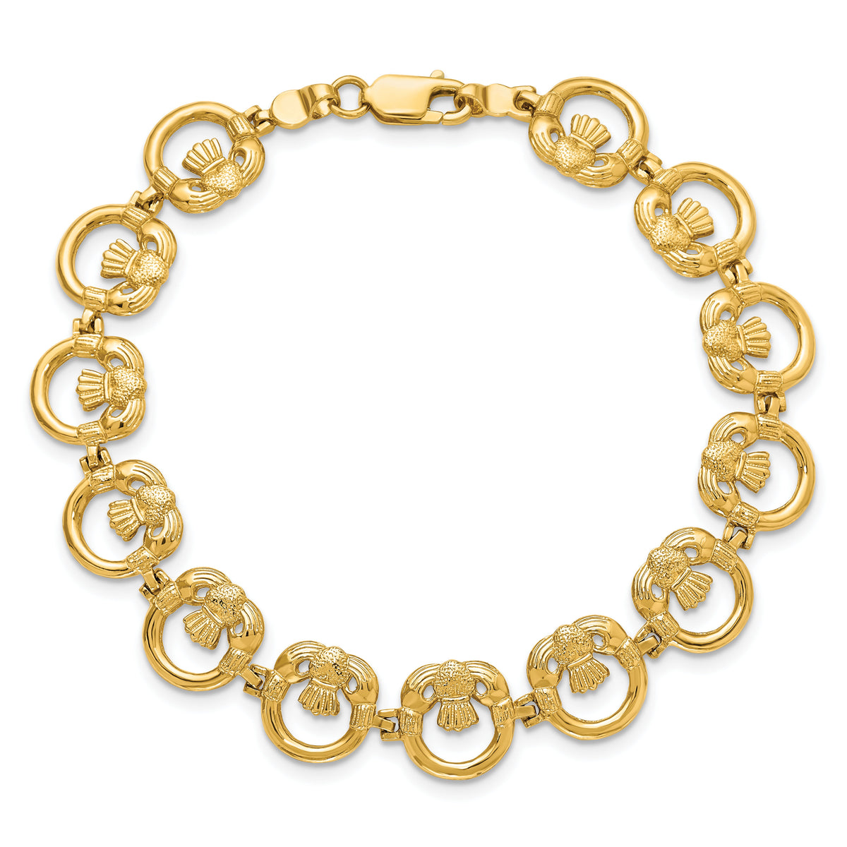 14K Claddagh Circle Horizontal Bracelet-FB1559-7.25