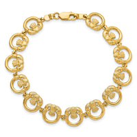 14K Claddagh Circle Horizontal Bracelet-FB1559-7.25
