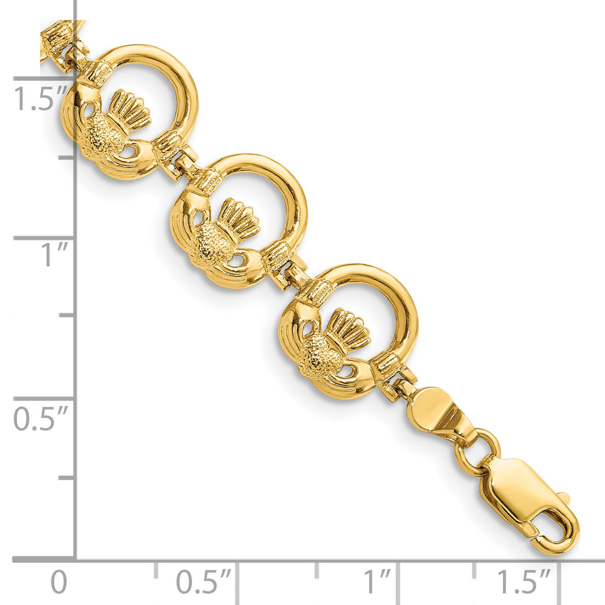 14K Claddagh Circle Horizontal Bracelet-FB1559-7.25