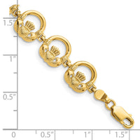 14K Claddagh Circle Horizontal Bracelet-FB1559-7.25