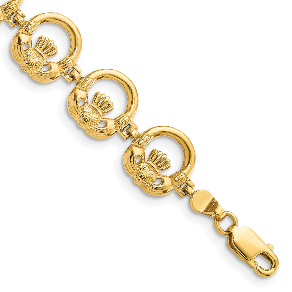 14K Claddagh Circle Horizontal Bracelet-FB1559-7.25